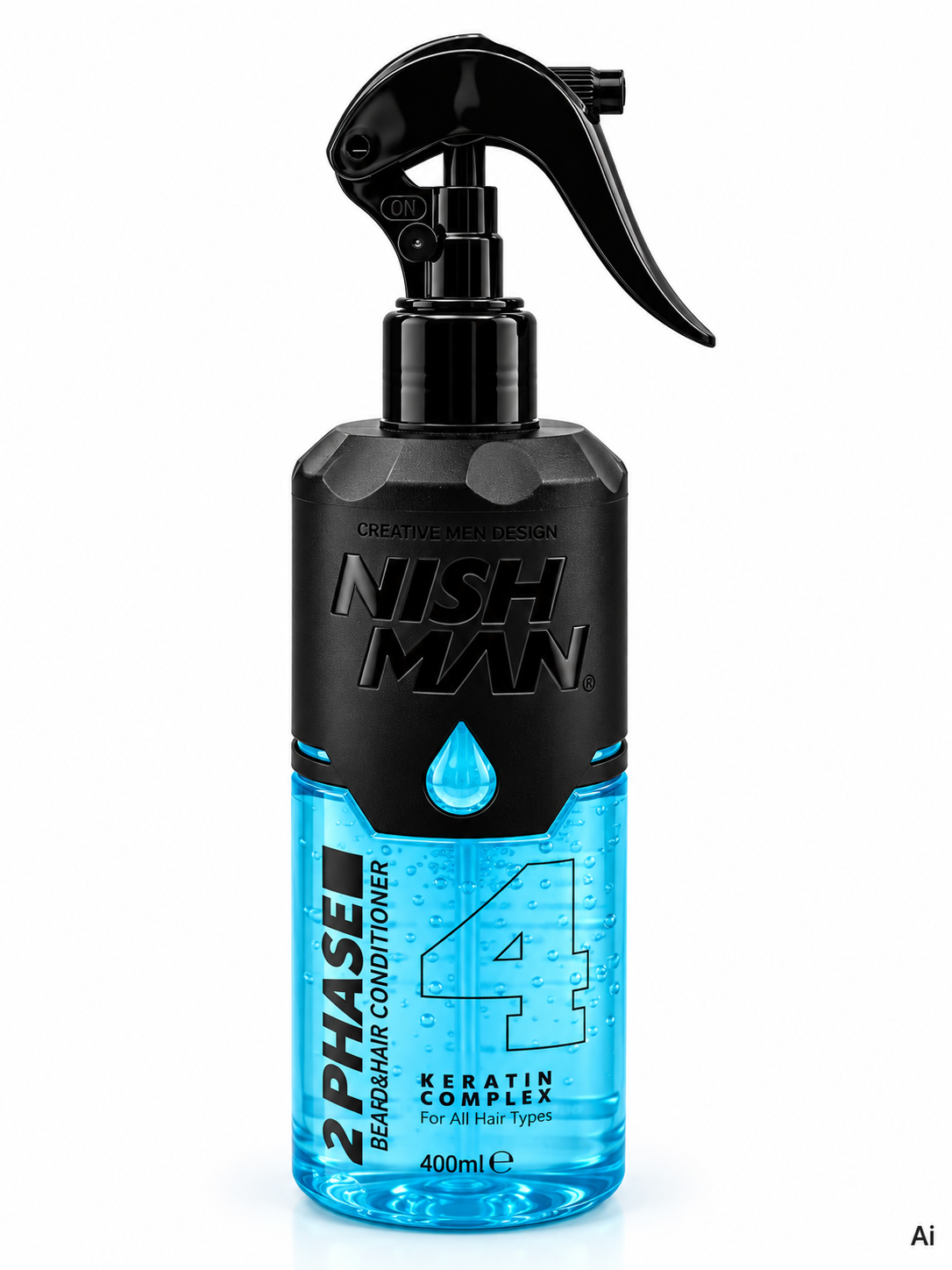 NISHMAN Acondicionador bifásico para barba y cabello 400 ml