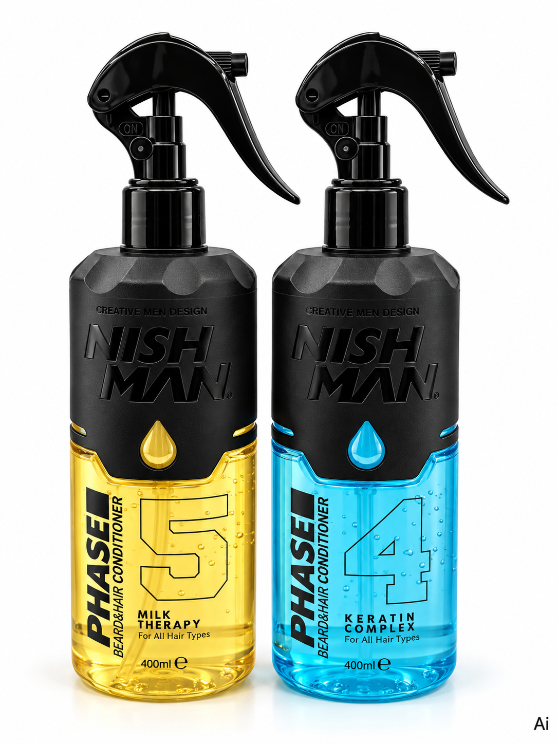 NISHMAN Après-shampoing biphasé Barbe et Cheveux 400 ml