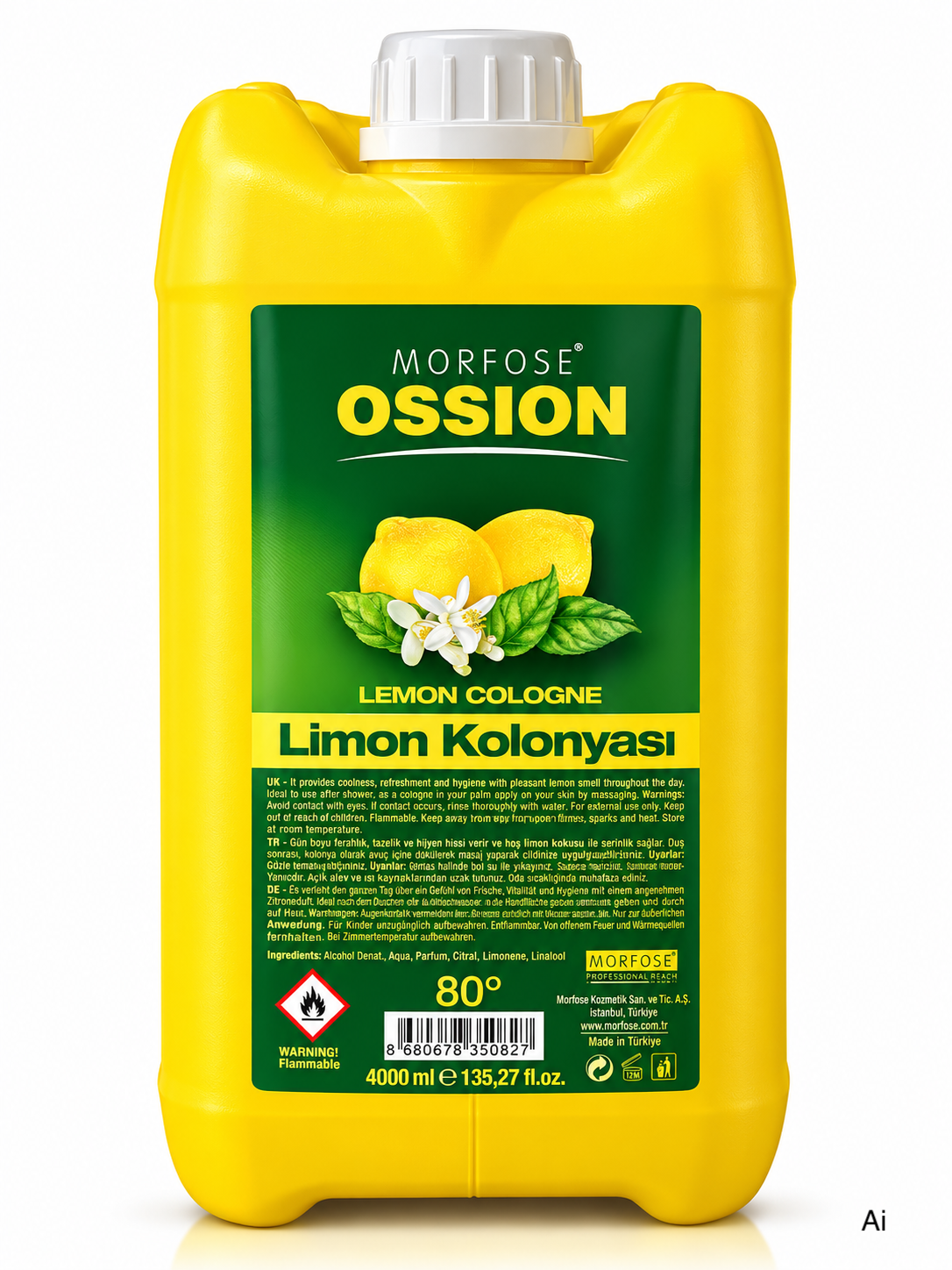 MORFOSE Ossion Lemon After Shave Cologne 4 l